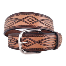 Load image into Gallery viewer, Rope Pattern Embossed Leather Belt 670