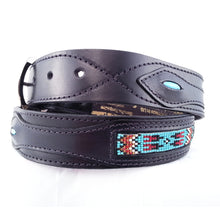 Load image into Gallery viewer, Native American Beadwork Turquoise Belt 620T