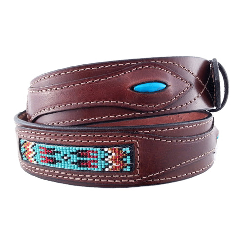 Native American Beadwork Turquoise Belt 620T