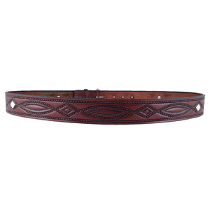 Rope Embossed Leather Concho Belt 670C