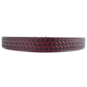 Basket Weave Embossed Leather Belt 627