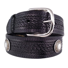 Load image into Gallery viewer, Basket Weave Embossed Concho Belt 625C