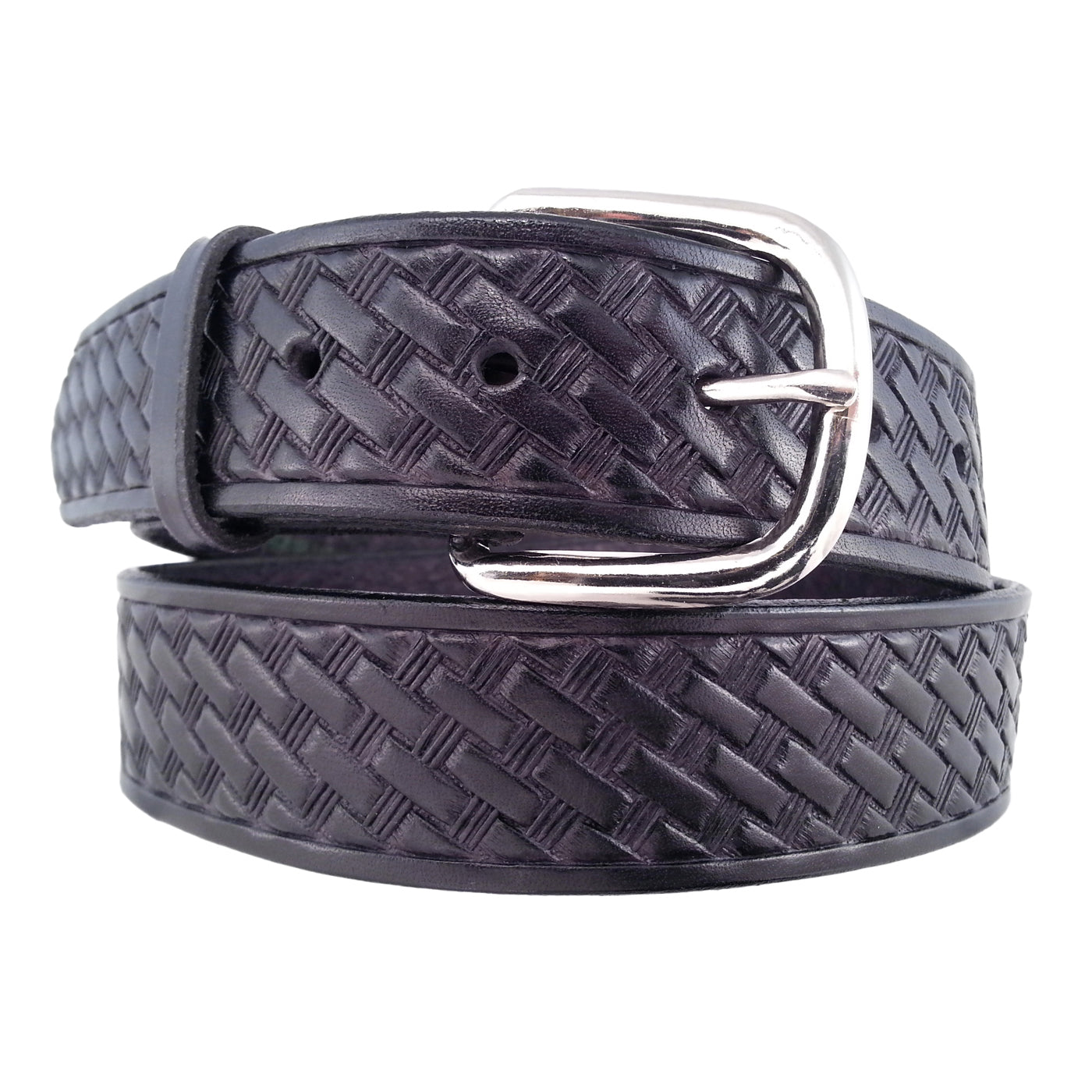 Basket Weave Embossed Leather Belt 627 – NativeLeather