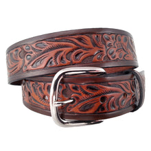 Load image into Gallery viewer, Leaf Pattern Embossed Leather Belt 655