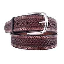 Load image into Gallery viewer, Basket Weave Embossed Leather Belt 625