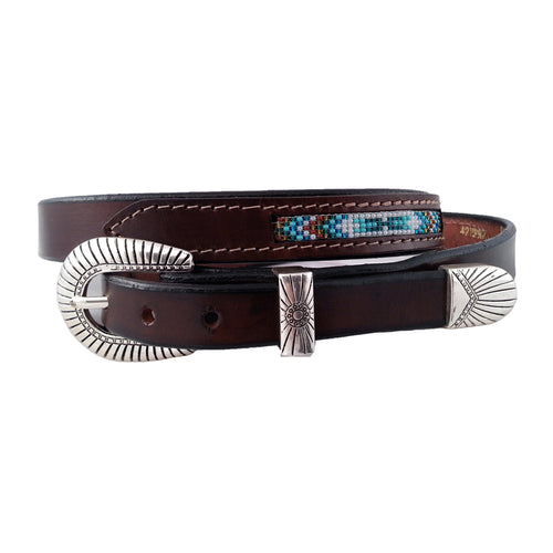 Navajo Style Beaded Tapered Concho Belt 421