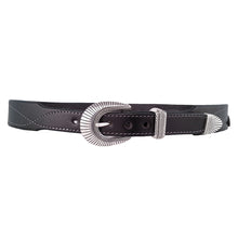 Load image into Gallery viewer, Tapered Leather Belt with Turquoise 610T