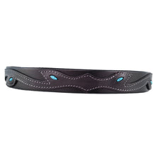 Load image into Gallery viewer, Tapered Leather Belt with Turquoise 610T