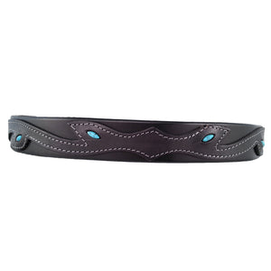 Tapered Leather Belt with Turquoise 610T
