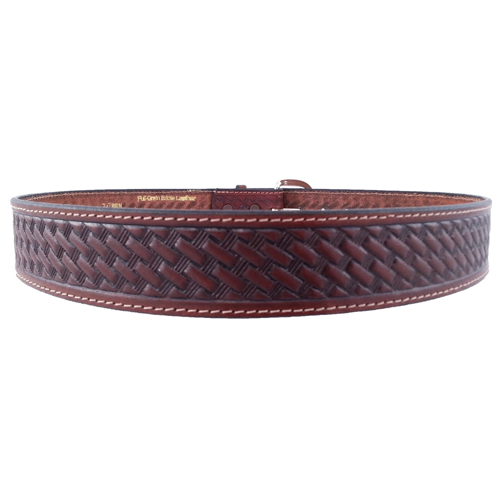Basket Weave Embossed Leather Belt 727 - Main Image