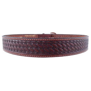 Basket Weave Embossed Leather Belt 727