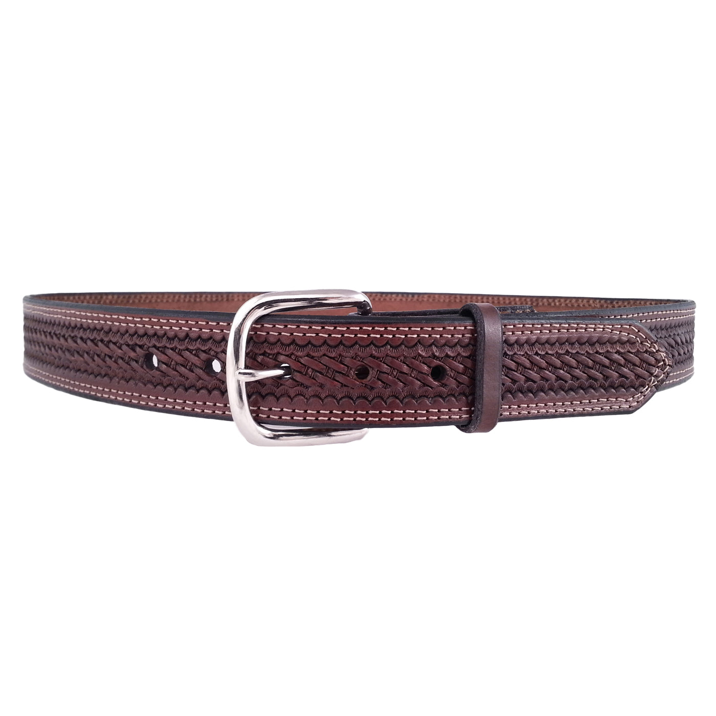 Basket Weave Embossed Leather Belt 625 – NativeLeather